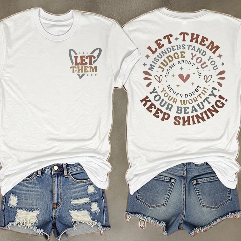 White Graphic Tee with Inspirational Print